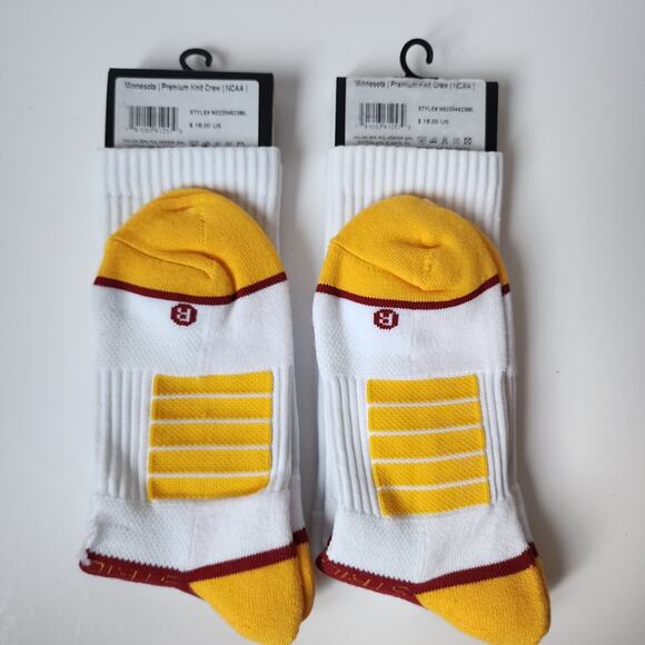 Strideline University Of Minnesota Golden Gopher Crew Socks Size M/L Lot Of 2 - Picture 3 of 4
